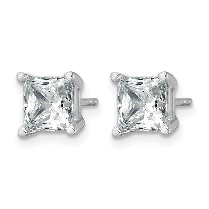 14k White Gold 3 ctw Lab Grown Diamond VS/SI+ G+ Princess 4 Prong Heavy Wt. Stud Earrings