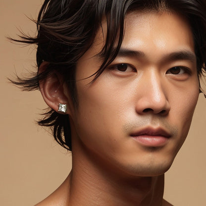 14k White Gold 6 ctw Lab Grown Diamond VS/SI+ G+ Princess 4 Prong Heavy Wt. Stud Earrings