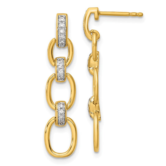 14k Yellow Gold 1/6 Ct. Lab Grown Diamond VS/SI+ G+ Fashion Dangle Link Post Earrings