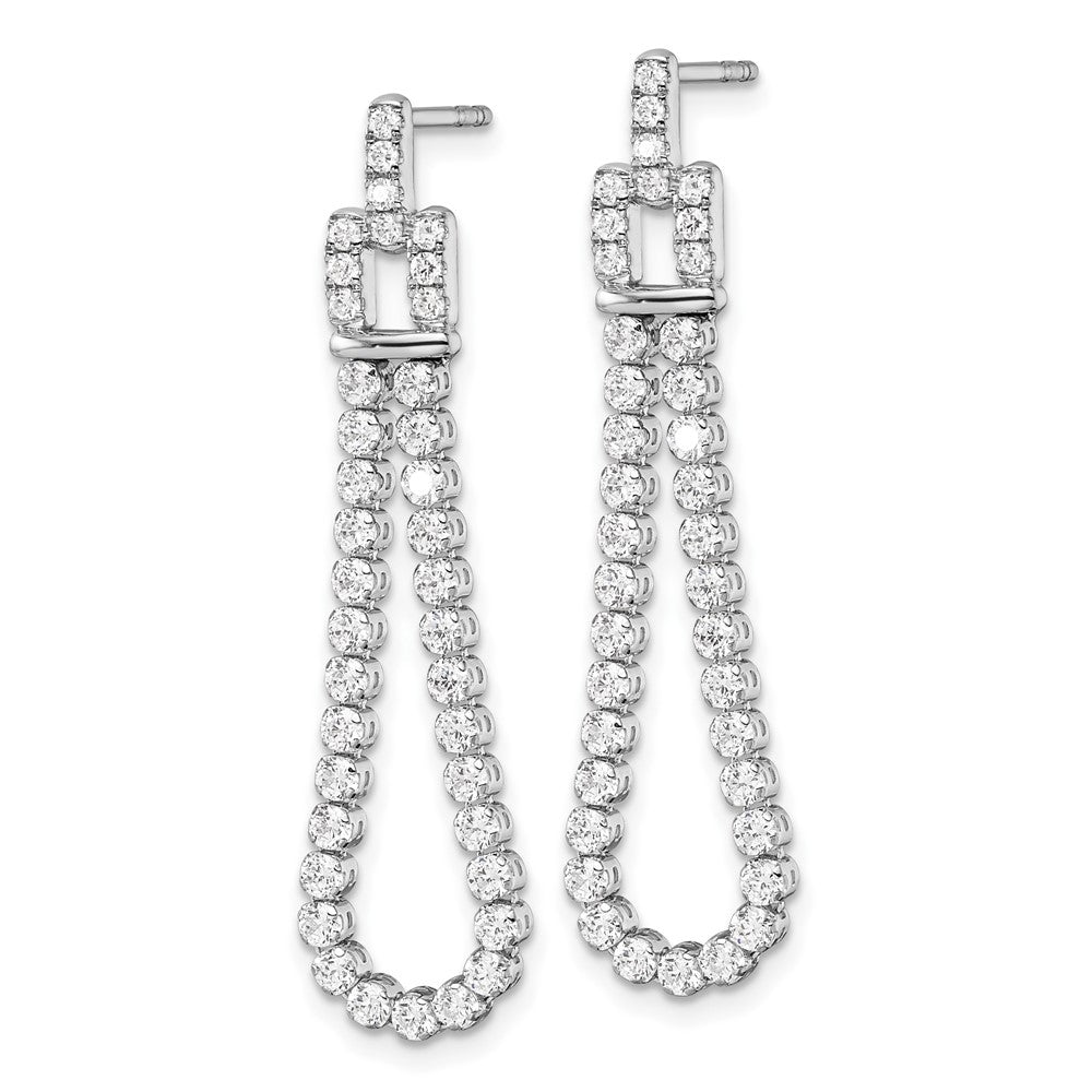 14k White Gold 1 5/8 Ct. Lab Grown Diamond VS/SI+ G+ Dangle Loop Post Earrings