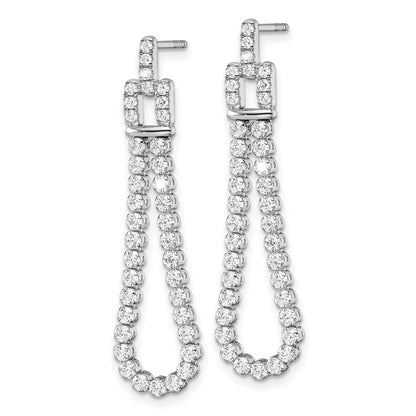14k White Gold 1 5/8 Ct. Lab Grown Diamond VS/SI+ G+ Dangle Loop Post Earrings