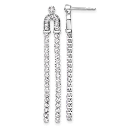 14k White Gold 2 Ct. Lab Grown Diamond VS/SI+ G+ Dangle Post Earrings