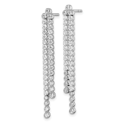14k White Gold 1 5/8 Ct. Lab Grown Diamond VS/SI+ G+ Complete Dangle Post Earrings