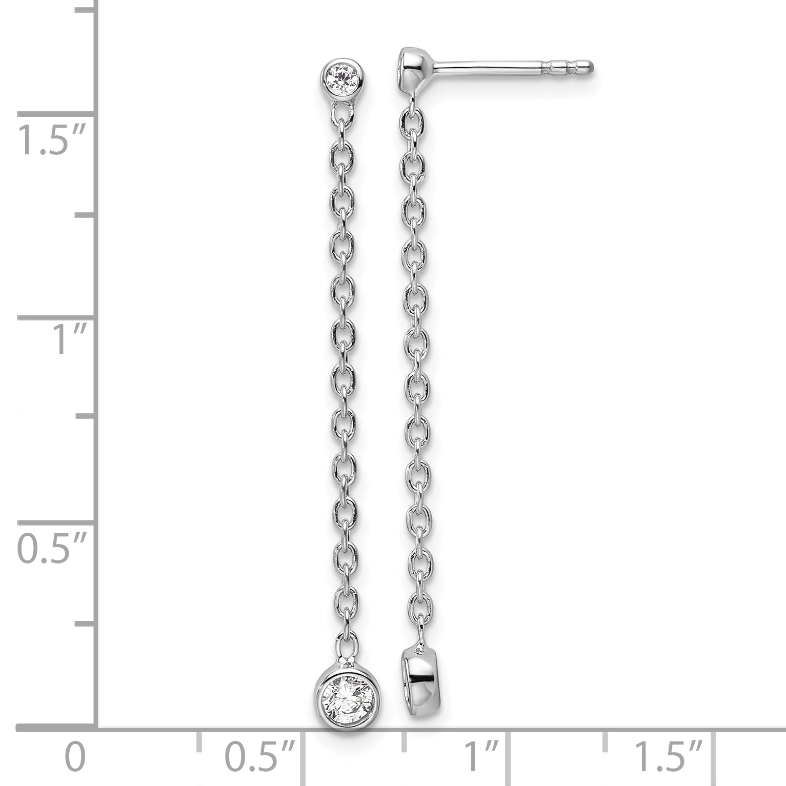 14k White Gold 1/4 Ct. Lab Grown Diamond VS/SI+ G+ Dangle Post Earrings
