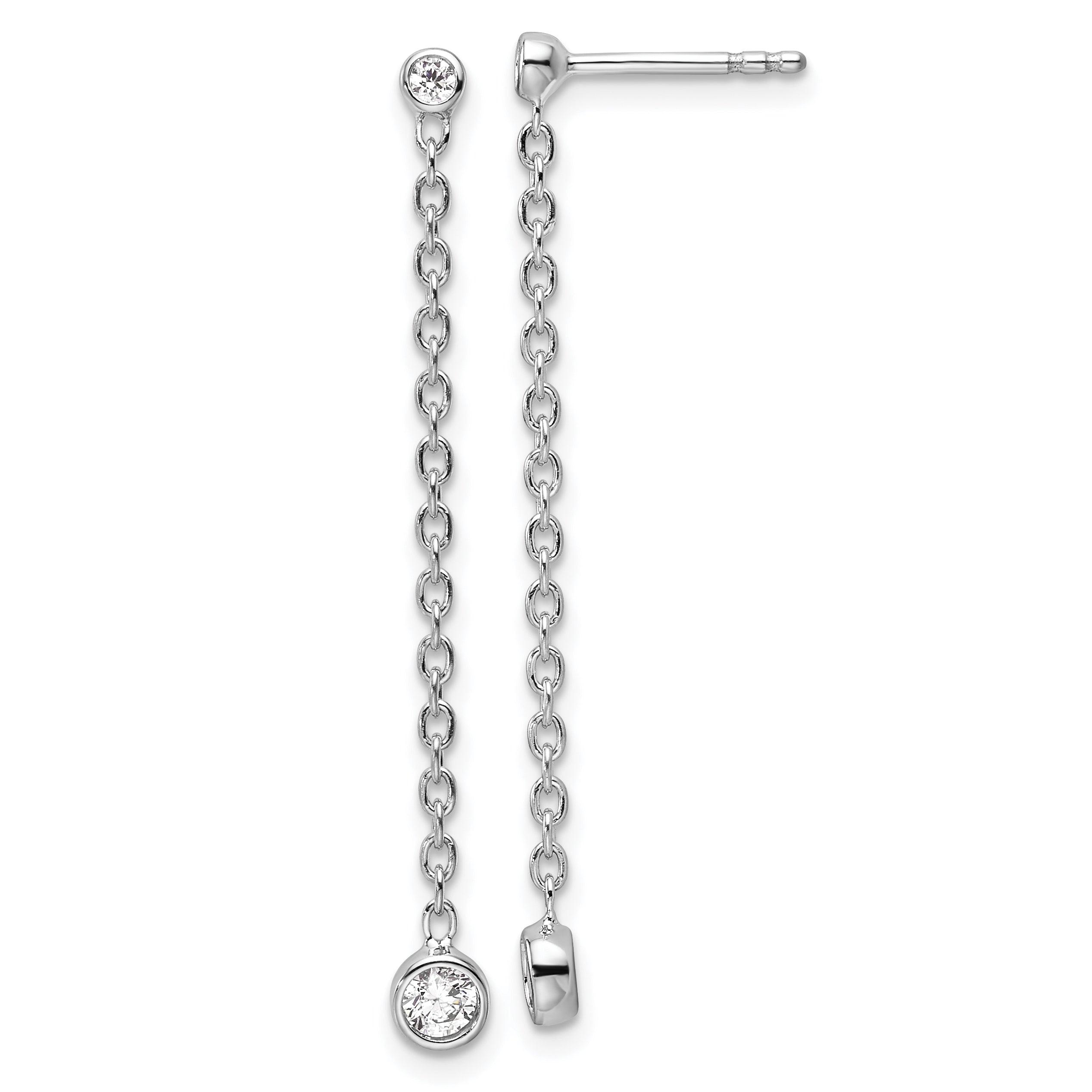 14k White Gold 1/4 Ct. Lab Grown Diamond VS/SI+ G+ Dangle Post Earrings