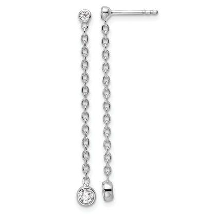 14k White Gold 1/4 Ct. Lab Grown Diamond VS/SI+ G+ Dangle Post Earrings