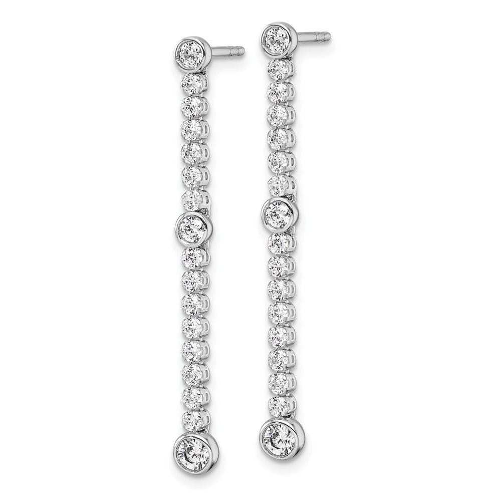 14k White Gold 1 Ct. Lab Grown Diamond VS/SI+ G+ Dangle Post Earrings