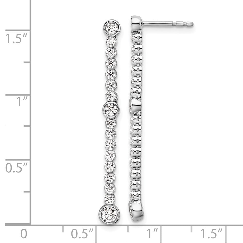 14K White Gold 1 Carat Lab Grown Diamond Vs/Si+ G+ Complete Dangle Post Earrings