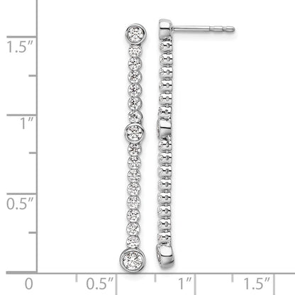 14K White Gold 1 Carat Lab Grown Diamond Vs/Si+ G+ Complete Dangle Post Earrings