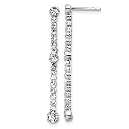 14K White Gold 1 Carat Lab Grown Diamond Vs/Si+ G+ Complete Dangle Post Earrings