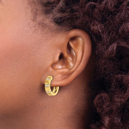 14k Yellow Gold 1/3 Ct. Lab Grown Diamond VS/SI+ G+ Fashion Hinged Hoop Earrings