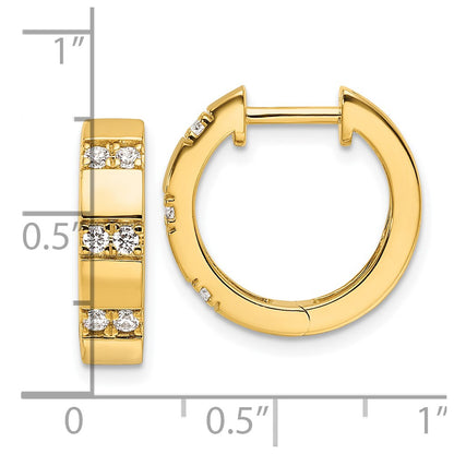 14k Yellow Gold 1/3 Ct. Lab Grown Diamond VS/SI+ G+ Fashion Hinged Hoop Earrings