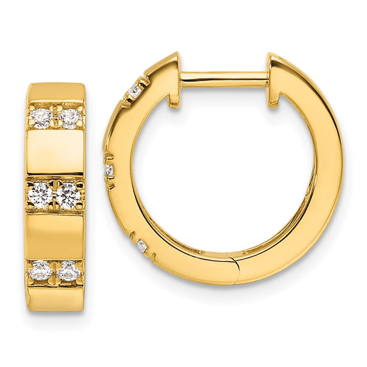 14k Yellow Gold 1/3 Ct. Lab Grown Diamond VS/SI+ G+ Fashion Hinged Hoop Earrings