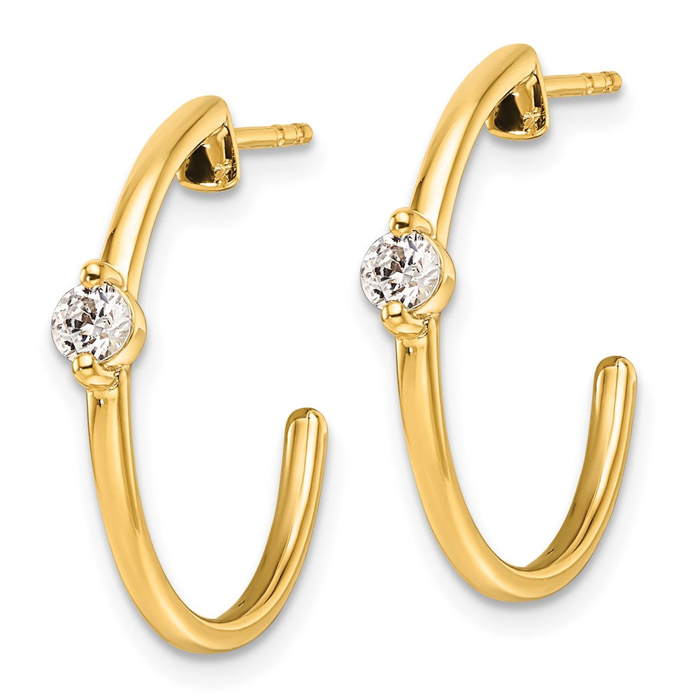 14k Yellow Gold 1/4 Ct. Lab Grown Diamond VS/SI+ G+ Complete C-Hoop Post Earrings