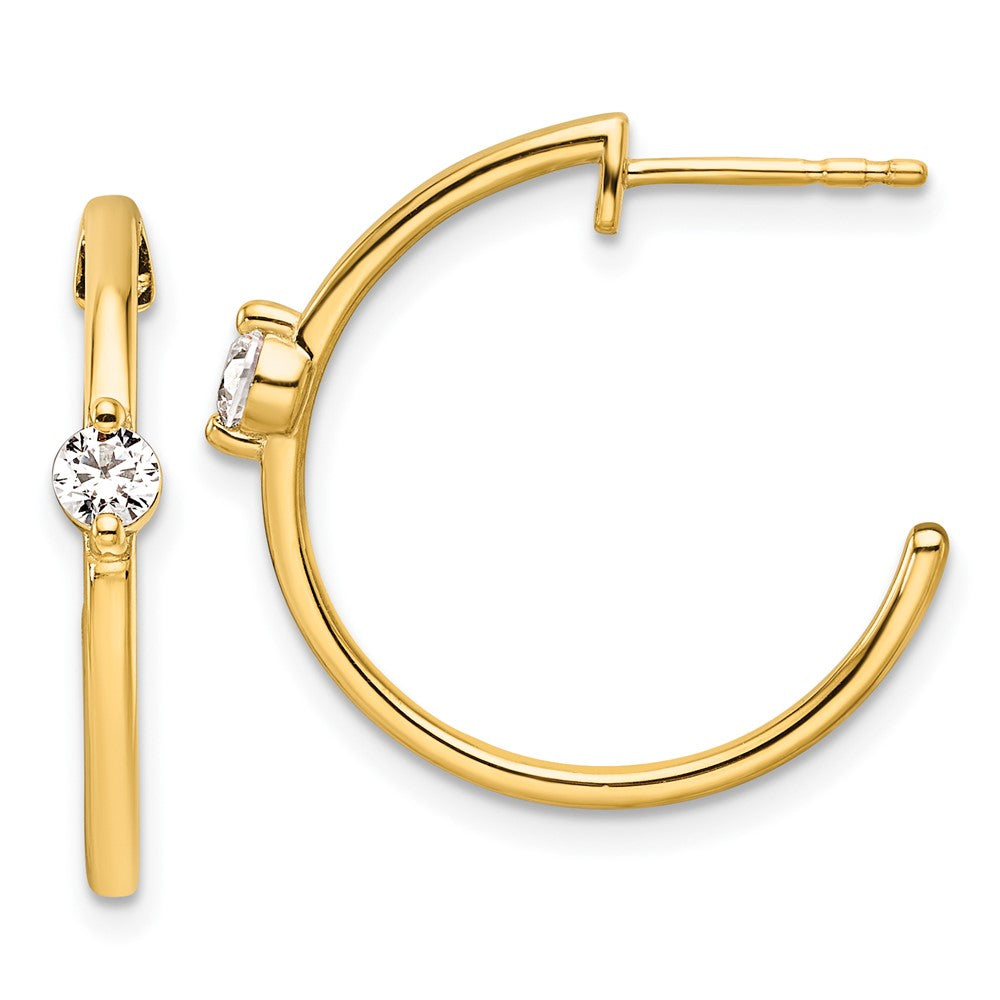 14k Yellow Gold 1/4 Ct. Lab Grown Diamond VS/SI+ G+ Complete C-Hoop Post Earrings