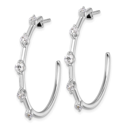 14k White Gold 3/4 Ct. Lab Grown Diamond VS/SI+ G+ C-Hoop Post Earrings
