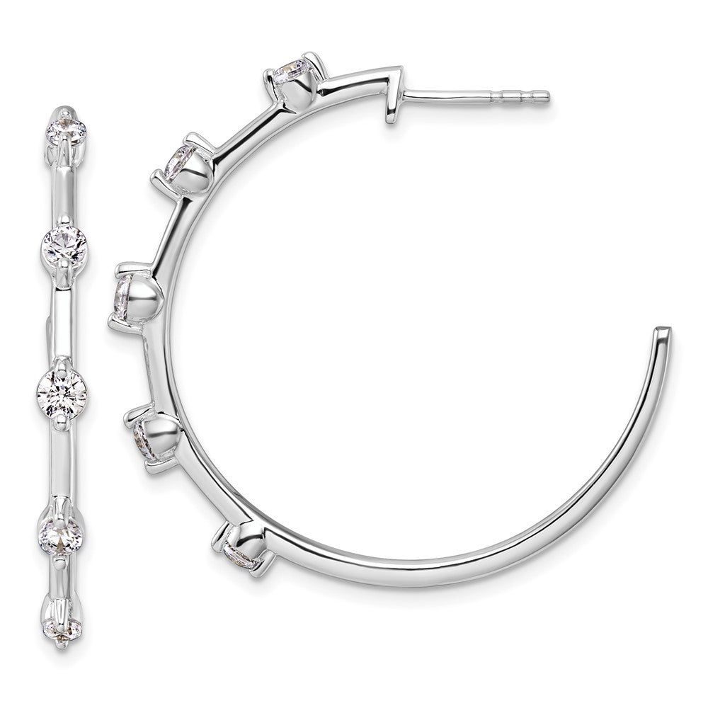 14k White Gold 3/4 Ct. Lab Grown Diamond VS/SI+ G+ C-Hoop Post Earrings