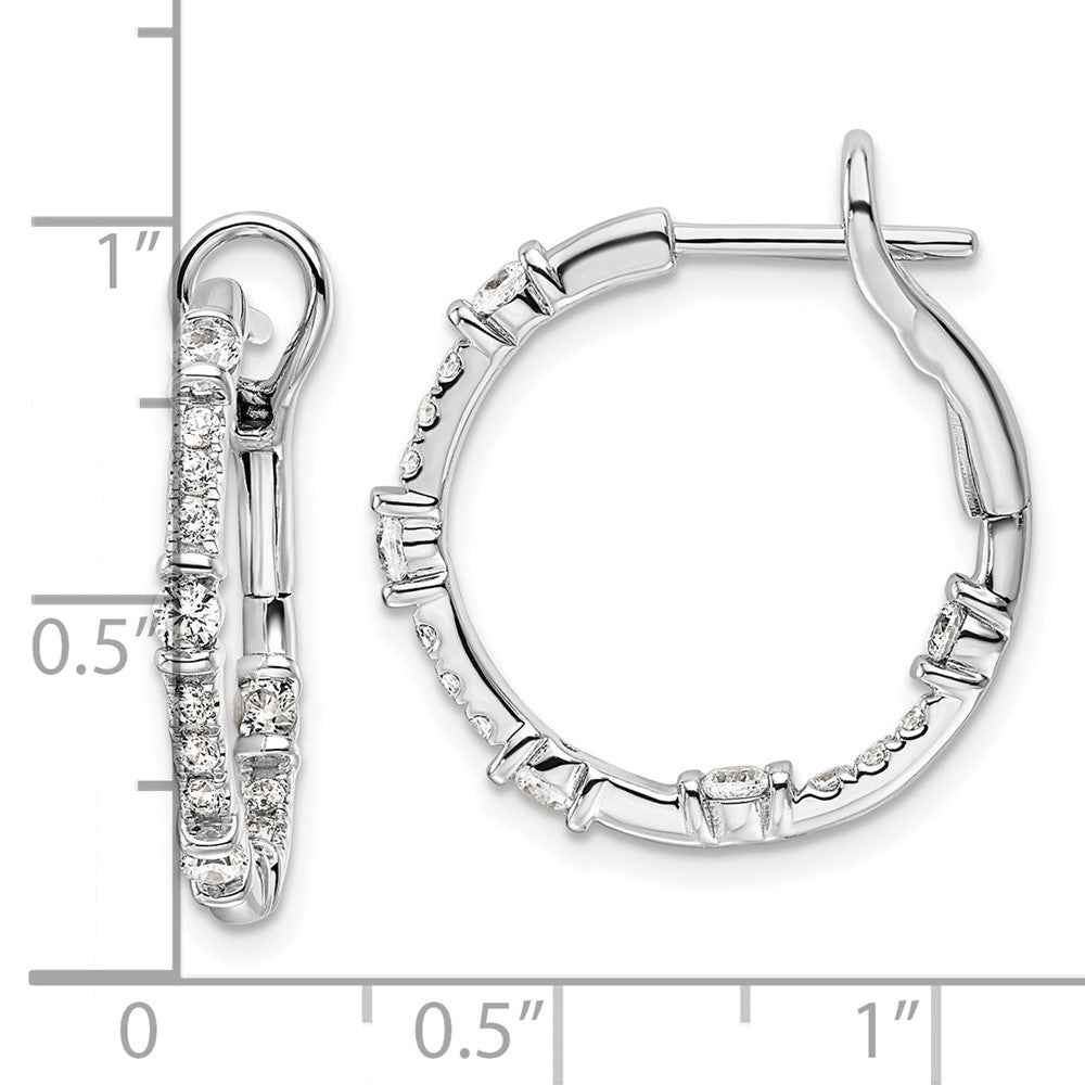 14k White Gold 3/4 Ct. Lab Grown Diamond VS/SI+ G+ In and Out Hoop Earrings