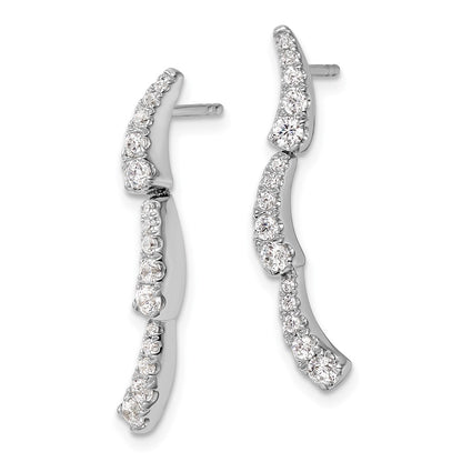 14k White Gold 5/8 Ct. Lab Grown Diamond VS/SI+ G+ Post Dangle Earrings