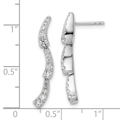 14k White Gold 5/8 Ct. Lab Grown Diamond VS/SI+ G+ Post Dangle Earrings