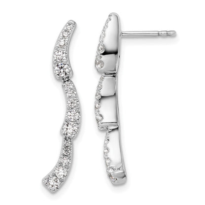 14k White Gold 5/8 Ct. Lab Grown Diamond VS/SI+ G+ Post Dangle Earrings