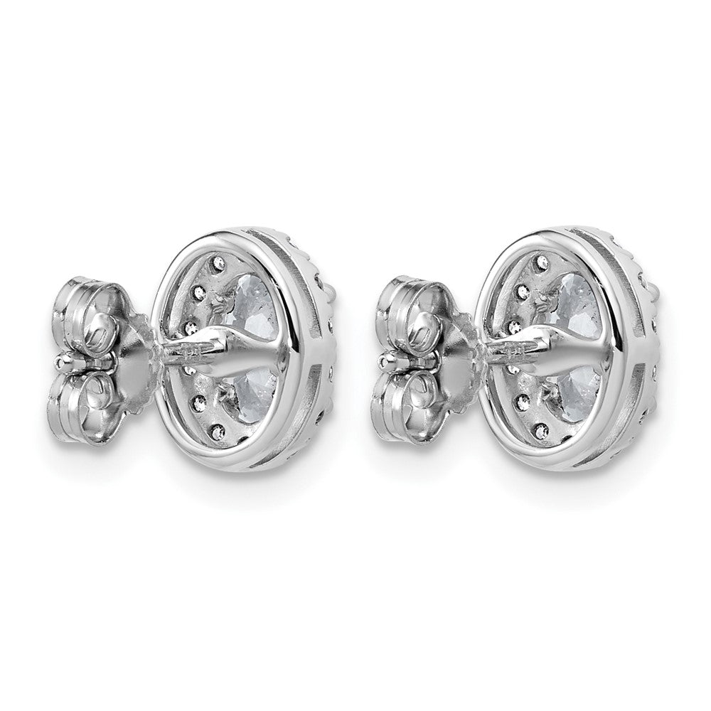 14k White Gold 1/4 Ct. Lab Grown Diamond VS/SI+ G+ Semi-Mount Oval Halo Earrings