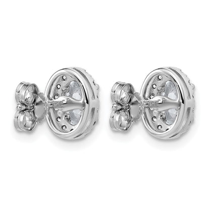 14k White Gold 1/4 Ct. Lab Grown Diamond VS/SI+ G+ Semi-Mount Oval Halo Earrings