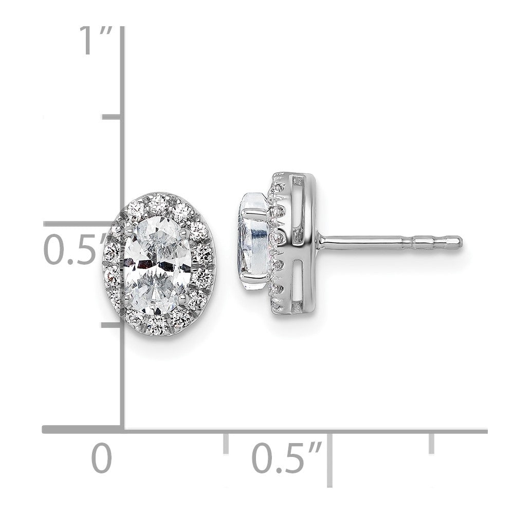 14k White Gold 1/4 Ct. Lab Grown Diamond VS/SI+ G+ Semi-Mount Oval Halo Earrings