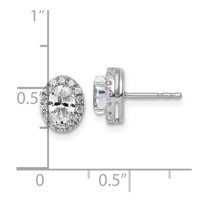 14k White Gold 1/4 Ct. Lab Grown Diamond VS/SI+ G+ Semi-Mount Oval Halo Earrings