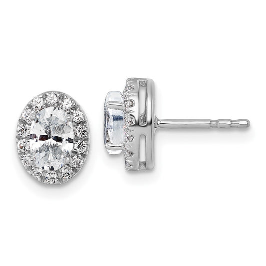 14k White Gold 1/4 Ct. Lab Grown Diamond VS/SI+ G+ Semi-Mount Oval Halo Earrings