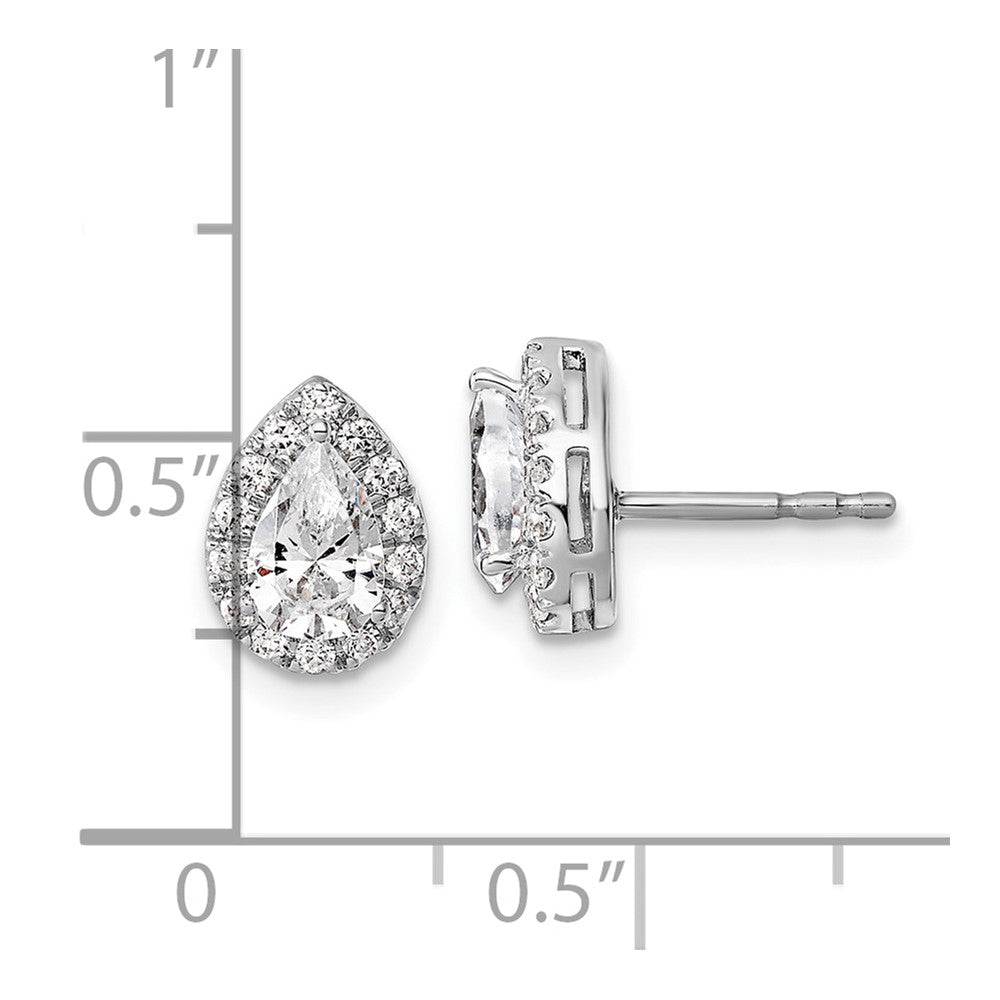 14k White Gold 1/4 Ct. Lab Grown Diamond VS/SI+ G+ Semi-Mount Pear Halo Earrings