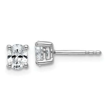 14K White Gold 1/2 Ctw Lab Grown Diamond Vs+ F+ Oval 4 Prong Heavy Wt. Stud Earrings