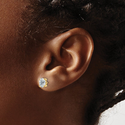 14K Yellow Gold 1 Ctw Lab Grown Diamond Vs+ F+ Oval 4 Prong Heavy Wt. Stud Earrings