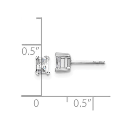 14K White Gold 1/2 Ctw Lab Grown Diamond Vs+ F+ Radiant 4 Prong Heavy Wt. Stud Earrings