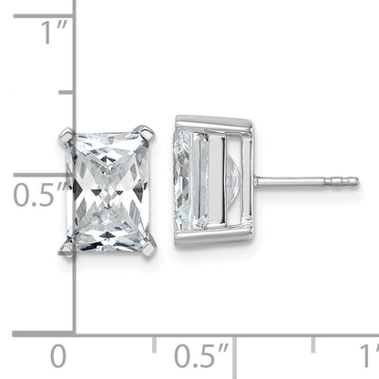 14K White Gold 6 Ctw Lab Grown Diamond Vs+ F+ Radiant 4 Prong Heavy Wt. Stud Earrings