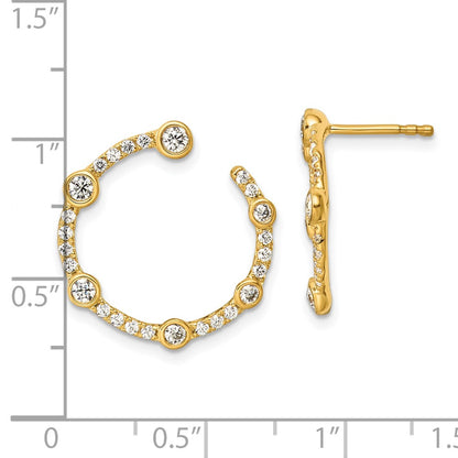 14K Yellow Gold True Origin 7/8 Carat Lab Grown Diamond Vs Def Circular Post Earrings