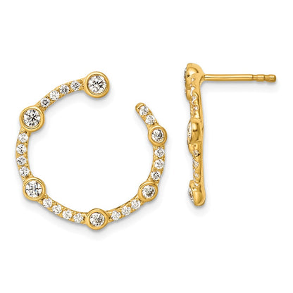 14K Yellow Gold True Origin 7/8 Carat Lab Grown Diamond Vs Def Circular Post Earrings