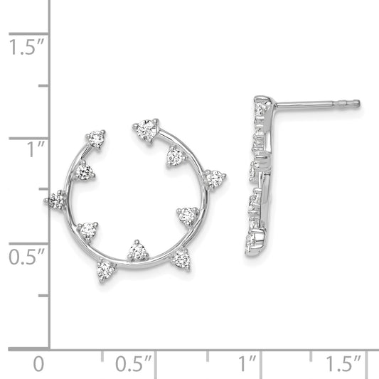 14K White Gold True Origin 1/2 Carat Lab Grown Diamond Vs Def Circular Post Earrings