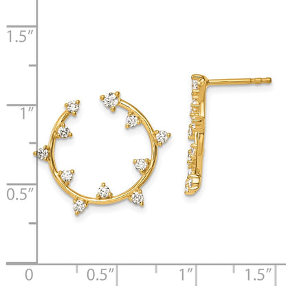 14K Yellow Gold True Origin 1/2 Carat Lab Grown Diamond Vs Def Circular Post Earrings
