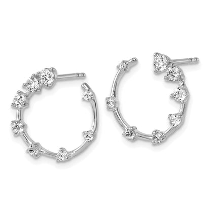 14K White Gold True Origin 5/8 Carat Lab Grown Diamond Vs Def Circular Post Earrings