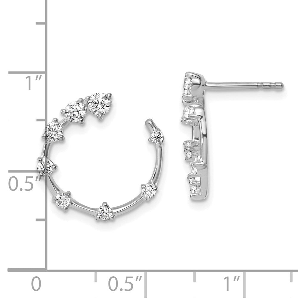 14K White Gold True Origin 5/8 Carat Lab Grown Diamond Vs Def Circular Post Earrings