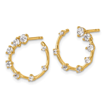 14K Yellow Gold True Origin 5/8 Carat Lab Grown Diamond Vs Def Circular Post Earrings