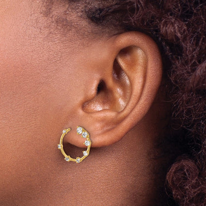 14K Yellow Gold True Origin 5/8 Carat Lab Grown Diamond Vs Def Circular Post Earrings