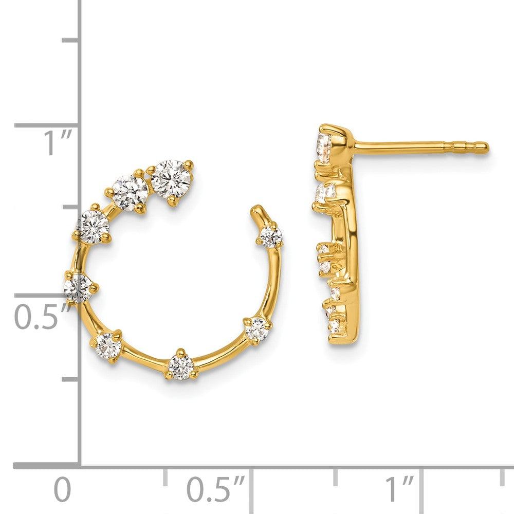 14K Yellow Gold True Origin 5/8 Carat Lab Grown Diamond Vs Def Circular Post Earrings