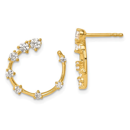 14K Yellow Gold True Origin 5/8 Carat Lab Grown Diamond Vs Def Circular Post Earrings