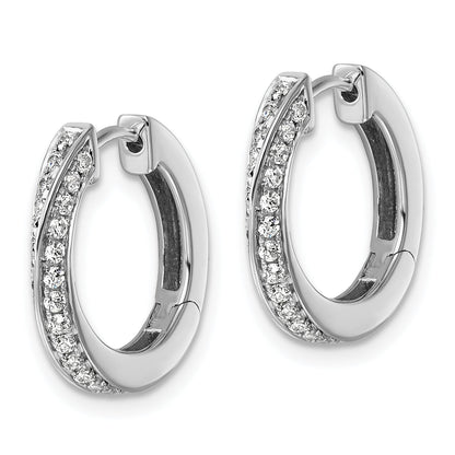 14K White Gold True Origin 5/8 Carat Lab Grown Diamond Vs Def Twisted Hinged Hoop Earrings