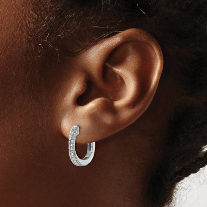 14K White Gold True Origin 5/8 Carat Lab Grown Diamond Vs Def Twisted Hinged Hoop Earrings