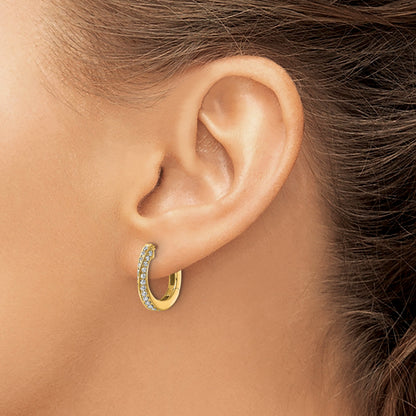 14K Yellow Gold True Origin 5/8 Carat Lab Grown Diamond Vs Def Twisted Hinged Hoop Earrings