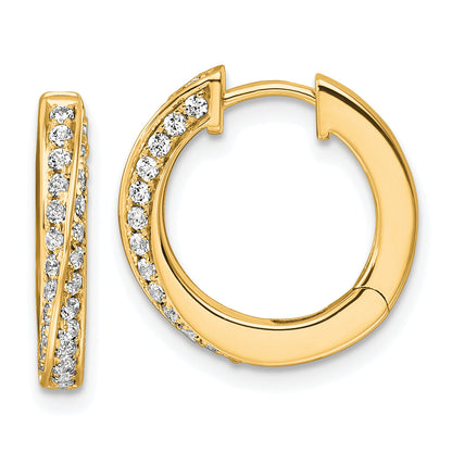 14K Yellow Gold True Origin 5/8 Carat Lab Grown Diamond Vs Def Twisted Hinged Hoop Earrings