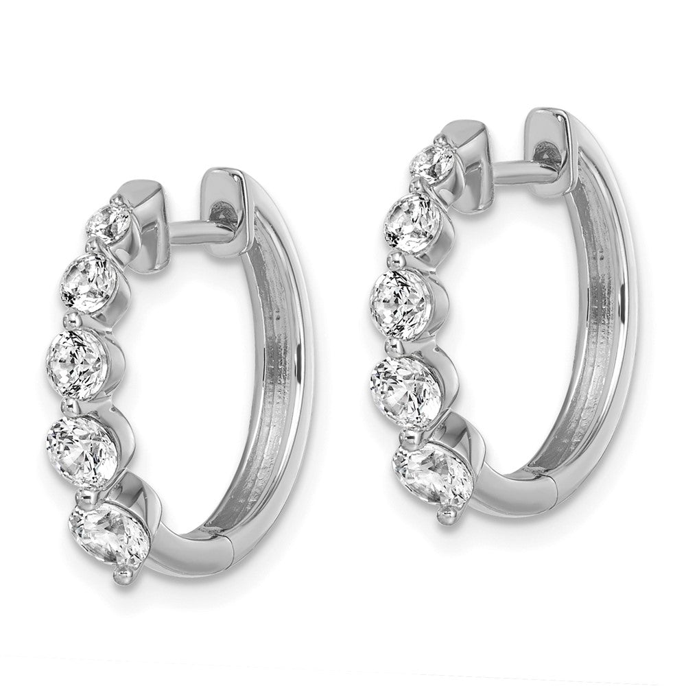 14K White Gold True Origin 1 Carat Lab Grown Diamond Vs Def Hinged Hoops